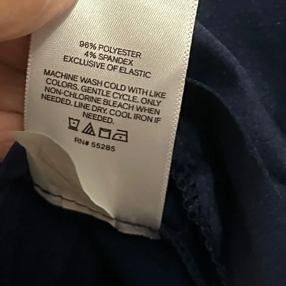 NWT Express Navy Satin Tie Back Blouse Size Large - Picture 5 of 7